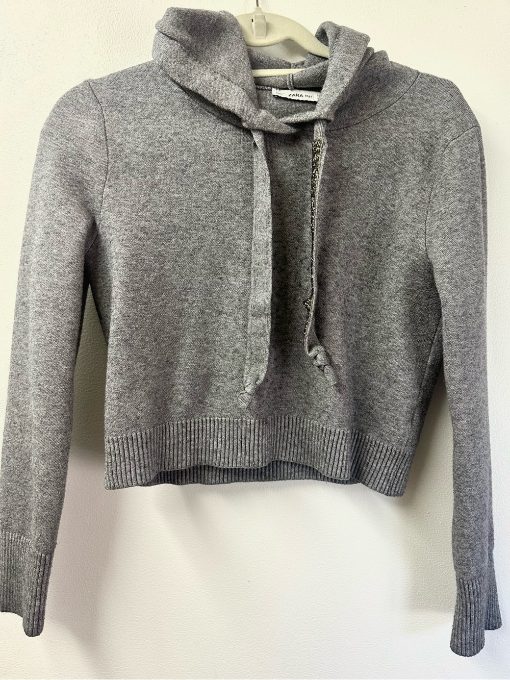 Zara Light Gray Cropped Turtleneck Sweater
